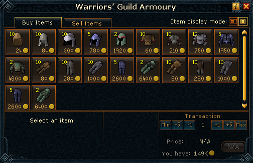 Warriors' Guild Armoury